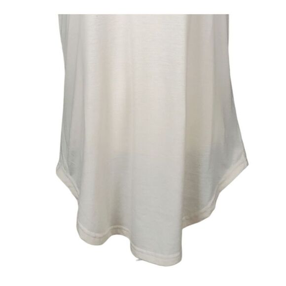 Lucky and Blessed T-Shirt Striped Size Medium Beige Blue Southwestern Santa Fe - Picture 4 of 7